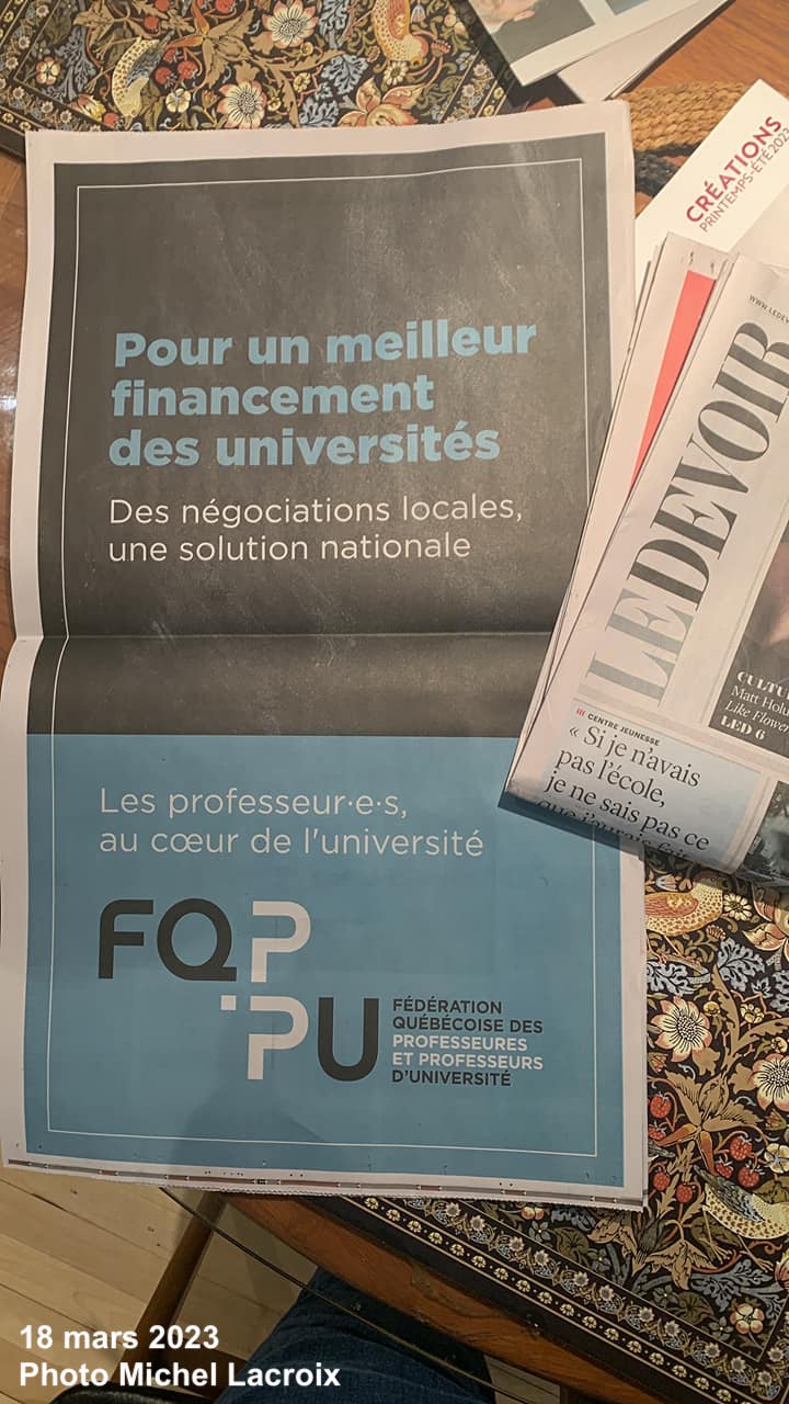 LE DEVOIR_18 MARS 2023_PHOTO MICHEL LACROIX