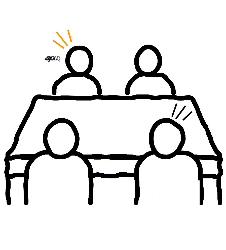 negotiation table doodle icon hand drawn illustration